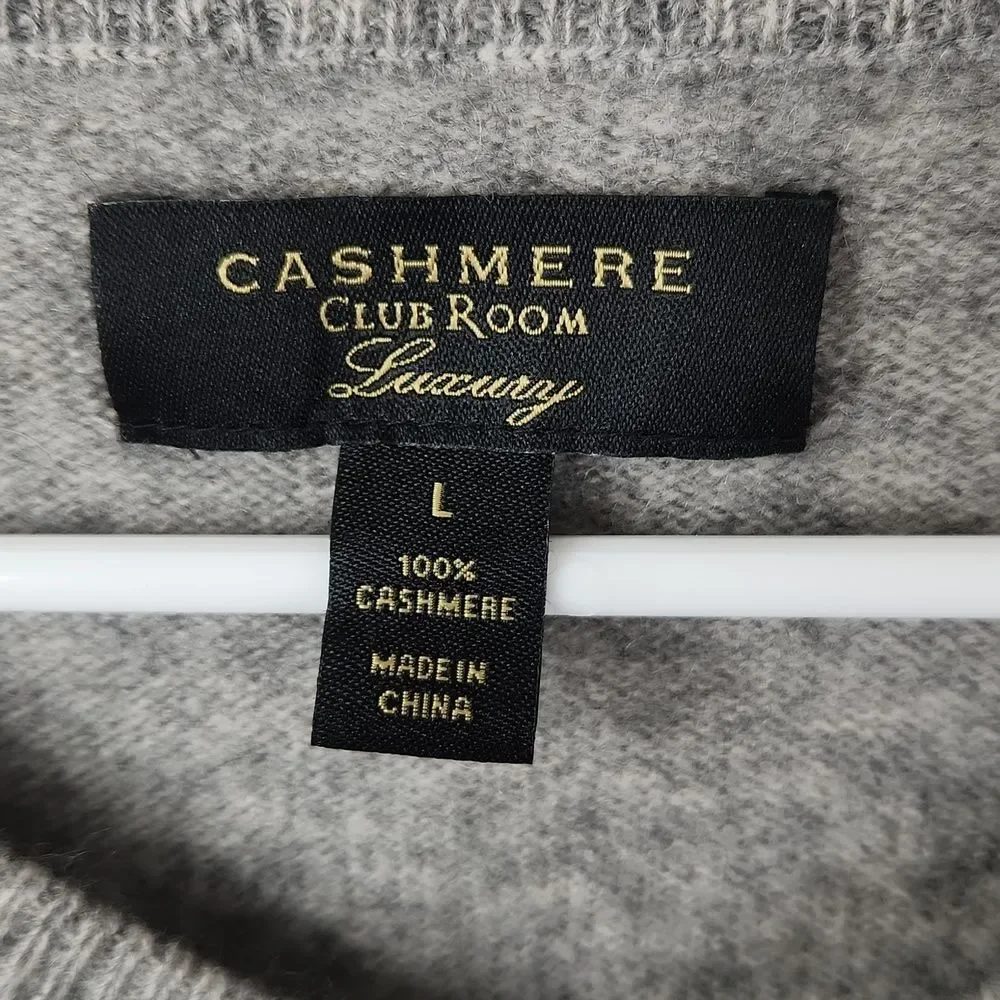Club Room Luxury Mens 100% Fine Cashmere V-Neck Sweater Size Medium